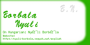 borbala nyuli business card